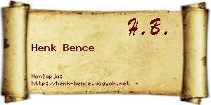 Henk Bence névjegykártya